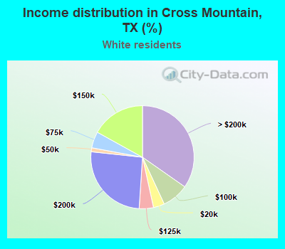 Income distribution in Cross Mountain, TX (%)