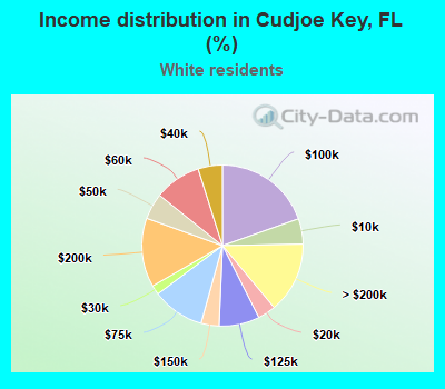 Income distribution in Cudjoe Key, FL (%)