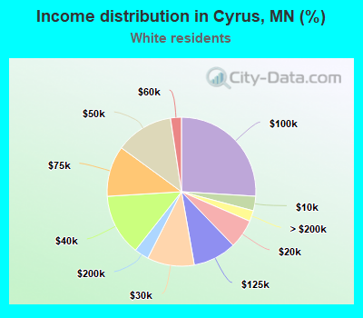 Income distribution in Cyrus, MN (%)