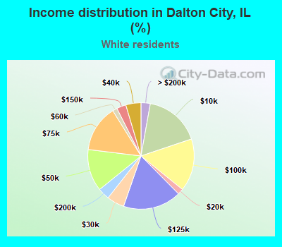 Income distribution in Dalton City, IL (%)