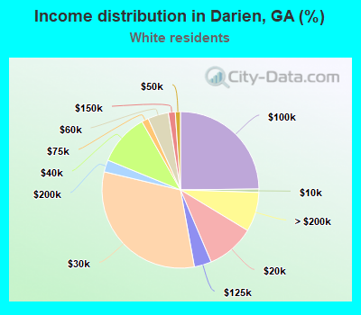 Income distribution in Darien, GA (%)