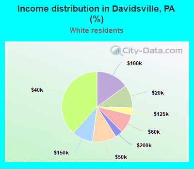 Income distribution in Davidsville, PA (%)