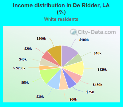 Income distribution in De Ridder, LA (%)