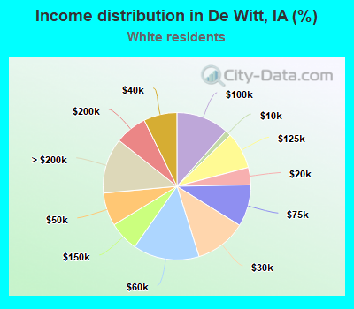 Income distribution in De Witt, IA (%)