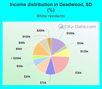 Income distribution in Deadwood, SD (%)