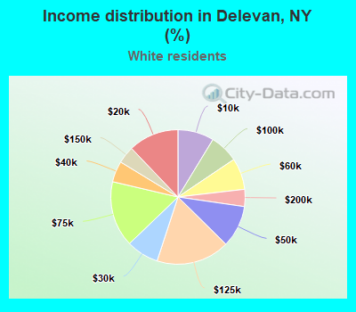 Income distribution in Delevan, NY (%)