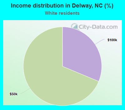 Income distribution in Delway, NC (%)