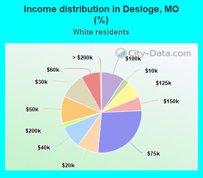 Income distribution in Desloge, MO (%)