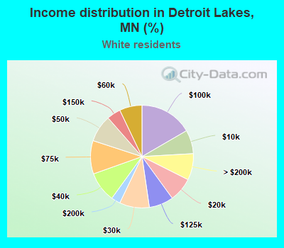 Income distribution in Detroit Lakes, MN (%)