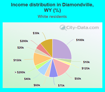 Income distribution in Diamondville, WY (%)