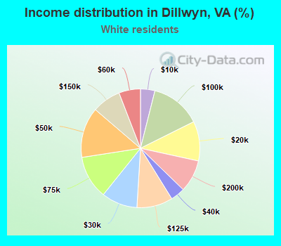 Income distribution in Dillwyn, VA (%)
