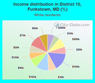 Income distribution in District 10, Funkstown, MD (%)