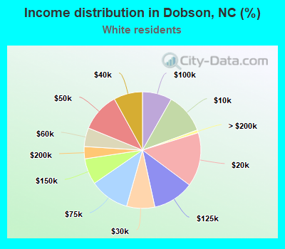 Income distribution in Dobson, NC (%)