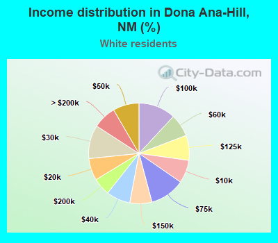 Income distribution in Dona Ana-Hill, NM (%)