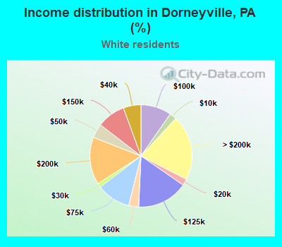 Income distribution in Dorneyville, PA (%)