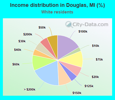 Income distribution in Douglas, MI (%)