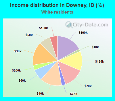 Income distribution in Downey, ID (%)