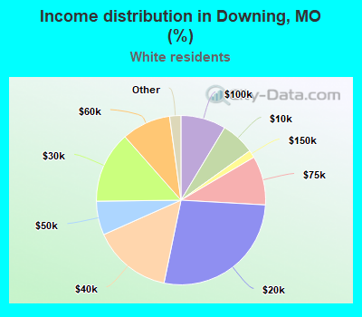 Income distribution in Downing, MO (%)