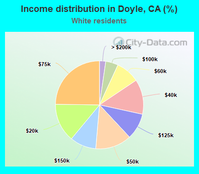 Income distribution in Doyle, CA (%)