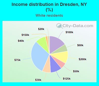Income distribution in Dresden, NY (%)