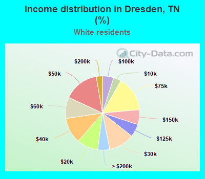 Income distribution in Dresden, TN (%)