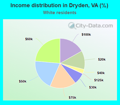 Income distribution in Dryden, VA (%)