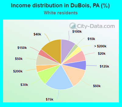 Income distribution in DuBois, PA (%)