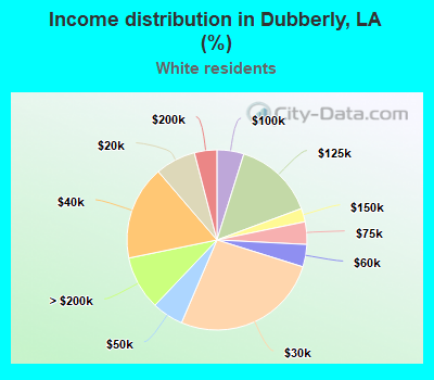 Income distribution in Dubberly, LA (%)