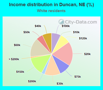 Income distribution in Duncan, NE (%)