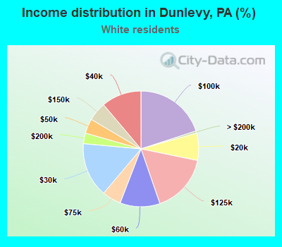 Income distribution in Dunlevy, PA (%)