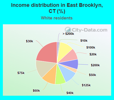Income distribution in East Brooklyn, CT (%)