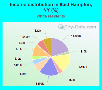 Income distribution in East Hampton, NY (%)