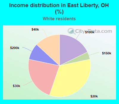 Income distribution in East Liberty, OH (%)