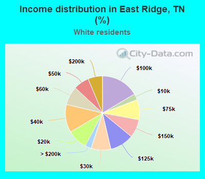 Income distribution in East Ridge, TN (%)