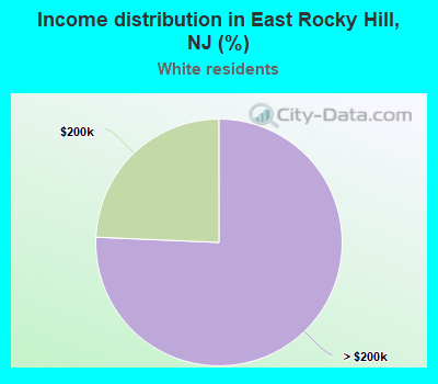 Income distribution in East Rocky Hill, NJ (%)