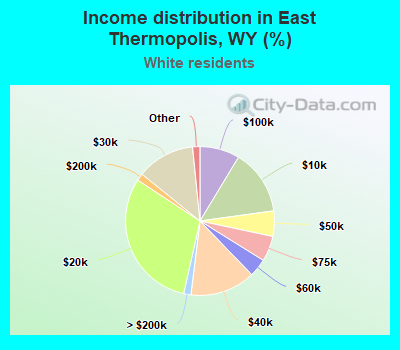 Income distribution in East Thermopolis, WY (%)