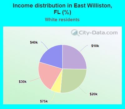 Income distribution in East Williston, FL (%)