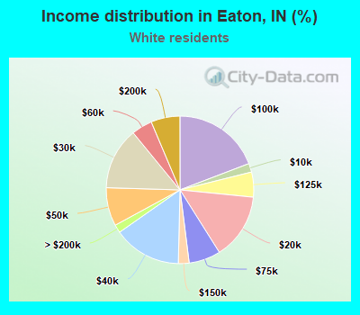 Income distribution in Eaton, IN (%)