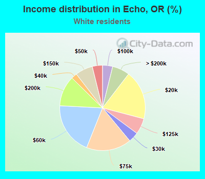 Income distribution in Echo, OR (%)