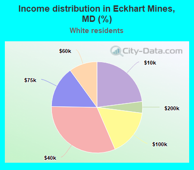 Income distribution in Eckhart Mines, MD (%)