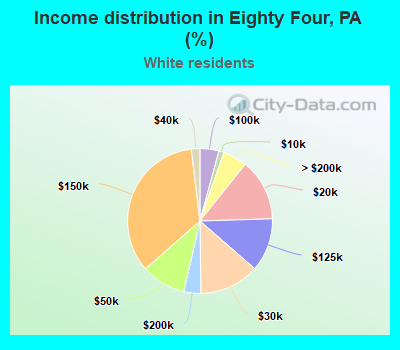Income distribution in Eighty Four, PA (%)