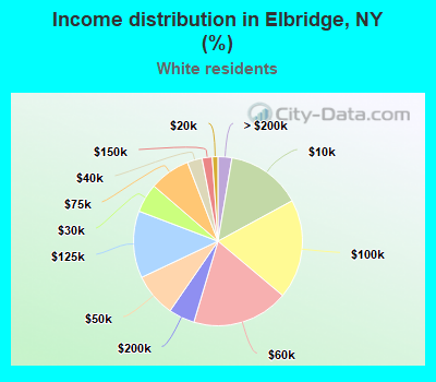 Income distribution in Elbridge, NY (%)