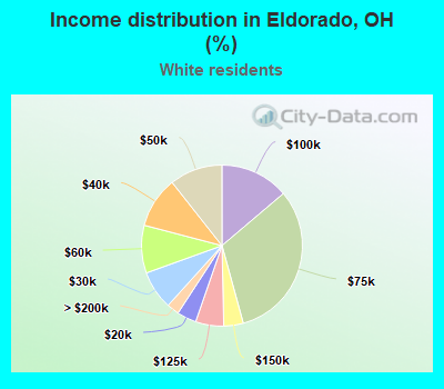 Income distribution in Eldorado, OH (%)