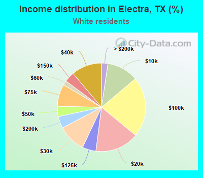 Income distribution in Electra, TX (%)