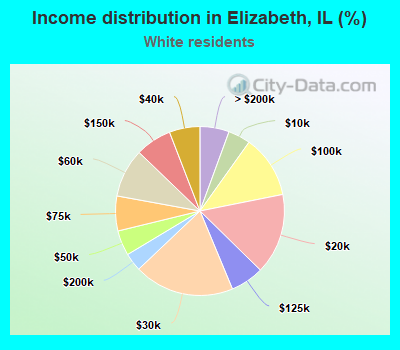 Income distribution in Elizabeth, IL (%)