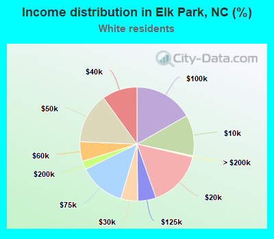 Income distribution in Elk Park, NC (%)