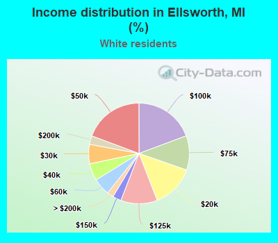 Income distribution in Ellsworth, MI (%)
