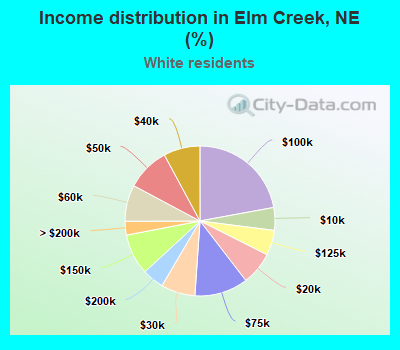 Income distribution in Elm Creek, NE (%)