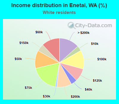 Income distribution in Enetai, WA (%)