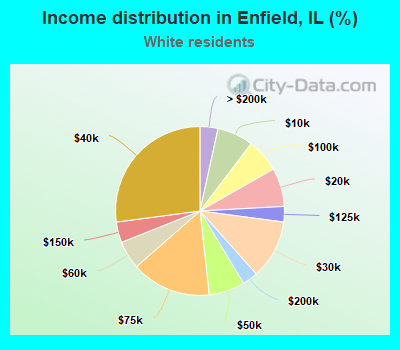 Income distribution in Enfield, IL (%)